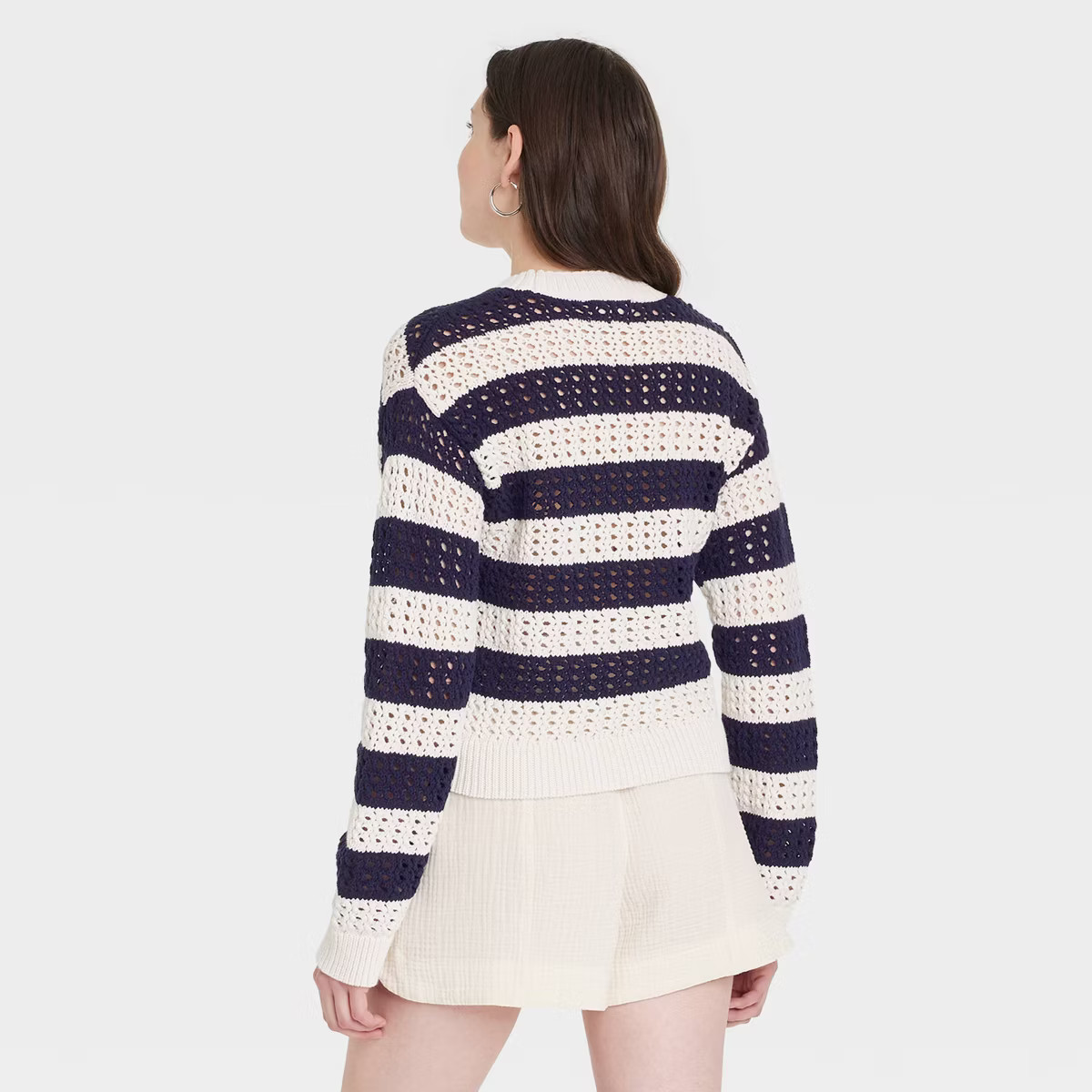 Women's Openwork Crewneck Pullover Sweater - Universal Thread™ | Target