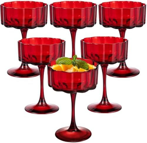 Vintage Champagne Coupes Glass Cute Martini Cocktail Glasses,13oz Crystal Martini Wine Glasses Se... | Amazon (US)