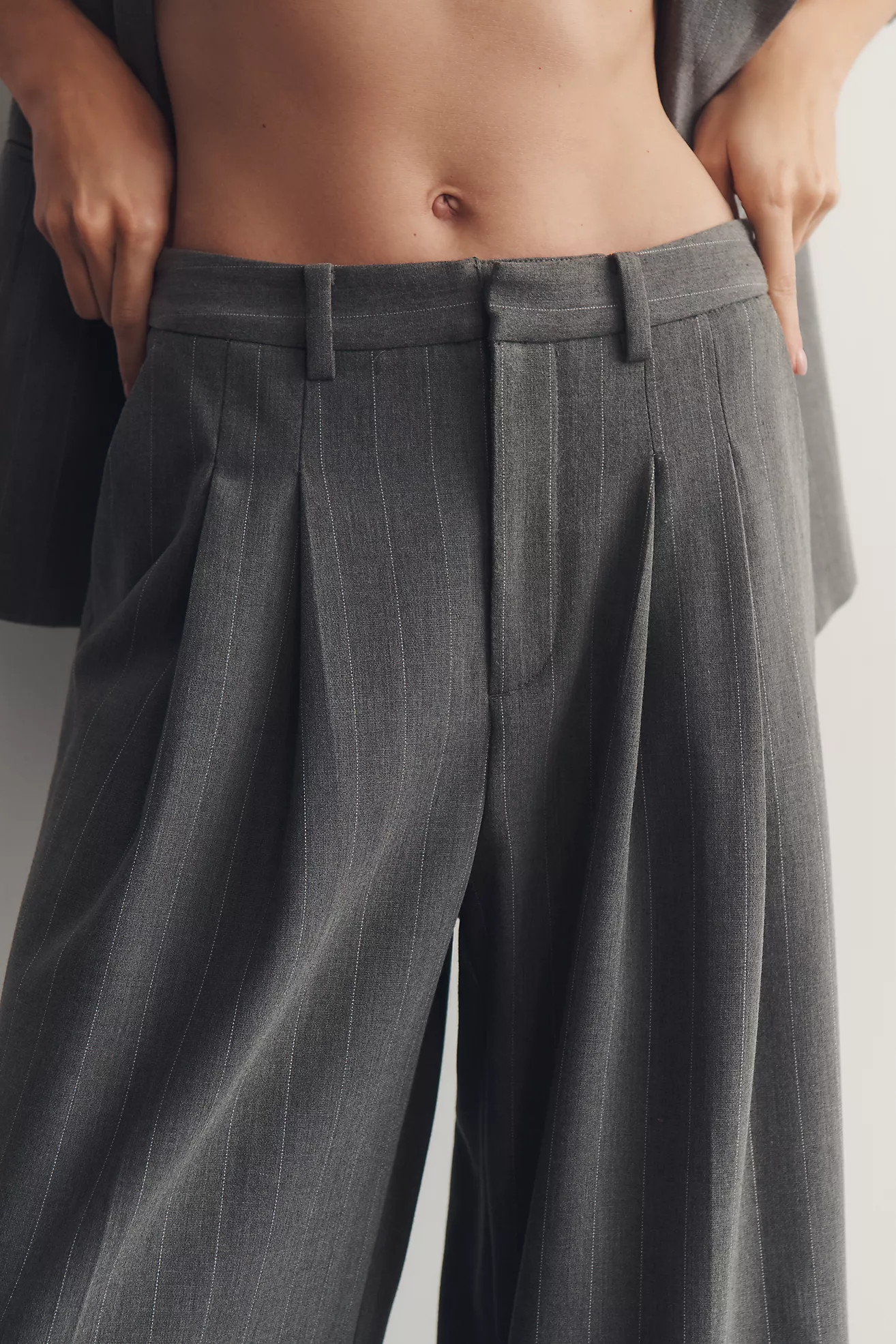 The Avery Striped Pleated Trousers by Maeve | Anthropologie (US)
