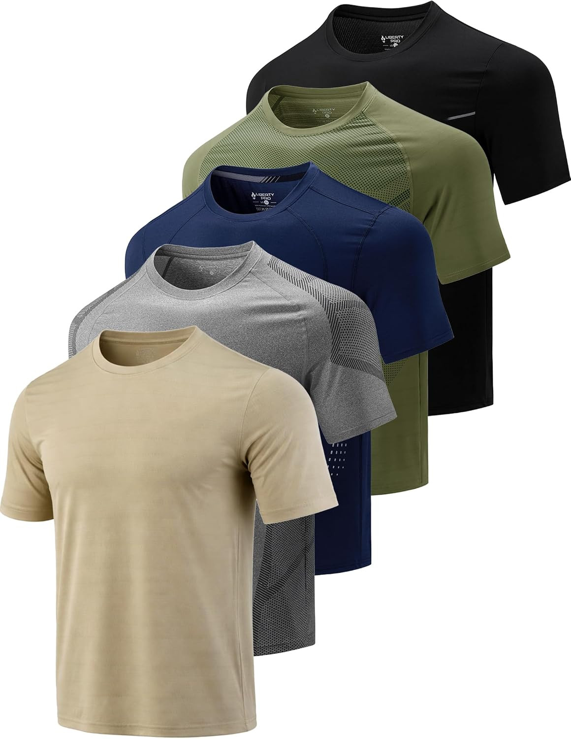 Liberty Imports 5 Pack Men's Active Quick Dry Crew Neck T Shirts | Amazon (US)