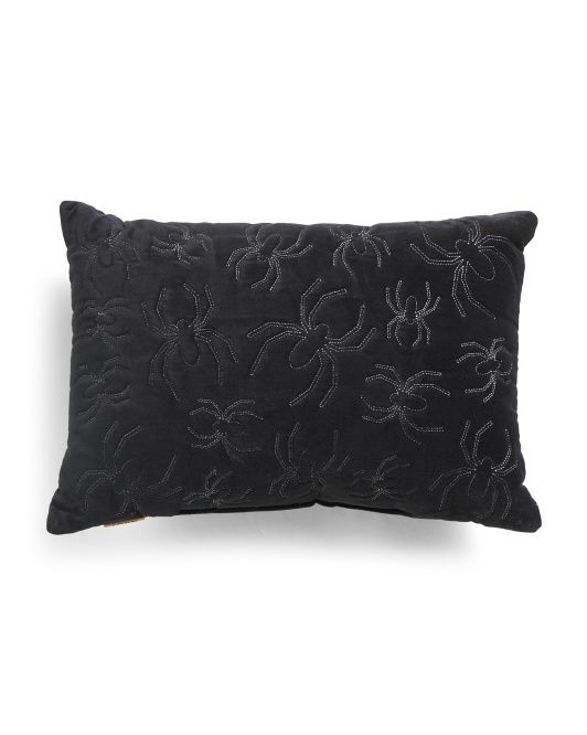 14x20 Embroidered Velvet Spiders Pillow | TJ Maxx