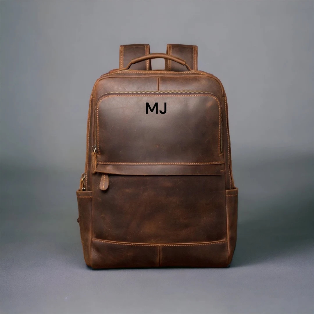 18 Inch Leather Backpack Personalied Full Grain Leather - Etsy | Etsy (US)