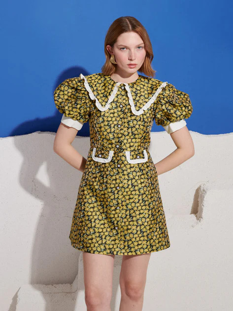 Olive Jacquard Mini Dress | Sister Jane (UK)