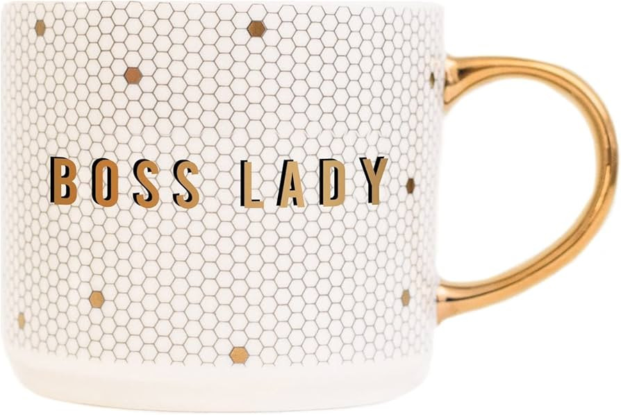 Sweet Water Decor Boss Lady Tile Coffee Mug - Novelty Coffee Mugs - 17oz Gold Handle Coffee Cup -... | Amazon (US)