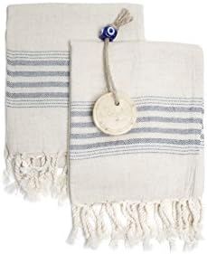 Ahenque Set of 2 Linen Cotton Blend Premium Quality, Long Tea Towel Natural in Color and Eco-Frie... | Amazon (US)