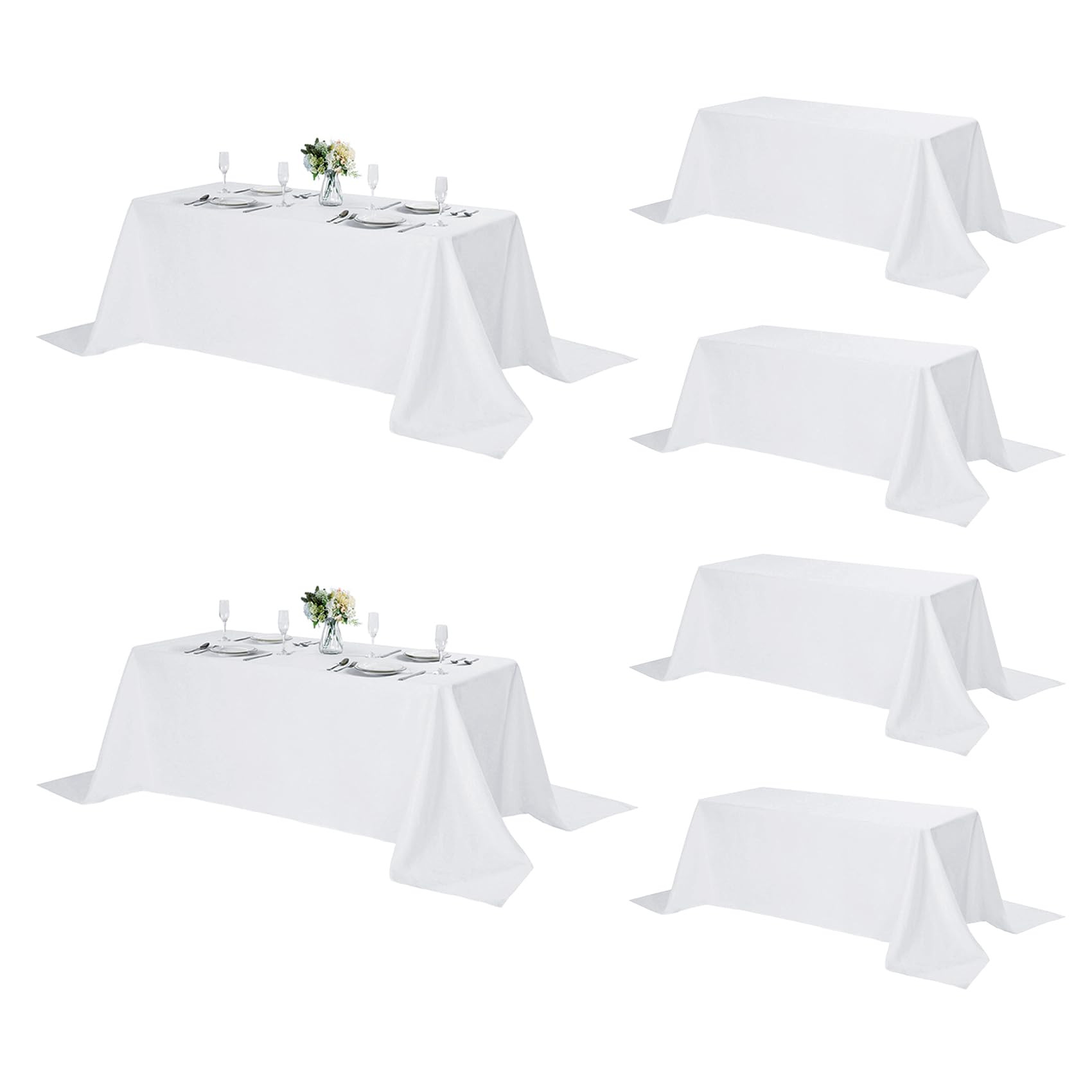 Fokitut 6 Pack Rectangle Tablecloth, 90x132 Inch, Stain Resistant and Wrinkle Polyester Table Clo... | Amazon (US)