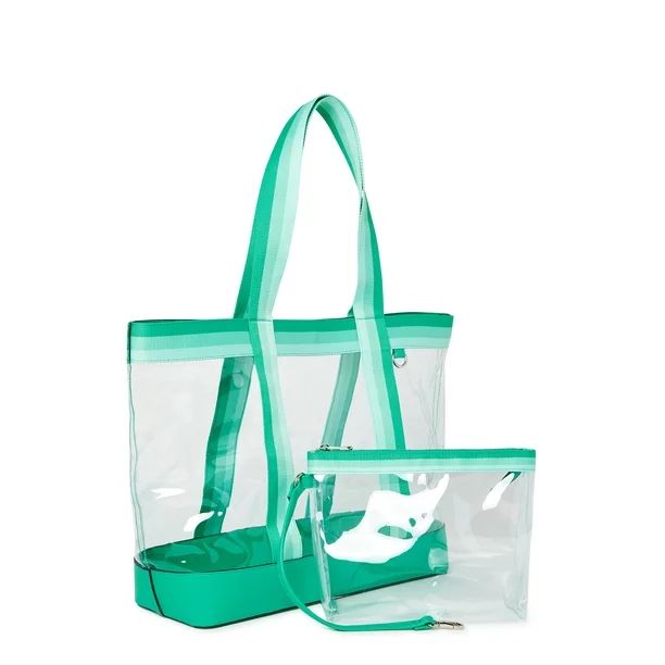 Time and Tru Women’s Tote and Pouch Set, 2-Piece Mint Chip - Walmart.com | Walmart (US)