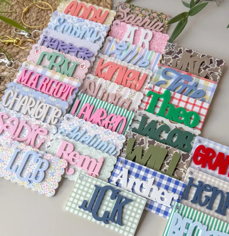 NEW Bag Tags, Personalized Name Bag Tag, Acrylic Bag Tag, Backpack Name Tag, Diaper Bag Tag, Bag ... | Etsy (US)
