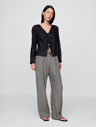 Linen-Blend Easy Wide-Hem Pants | Gap | Gap (US)
