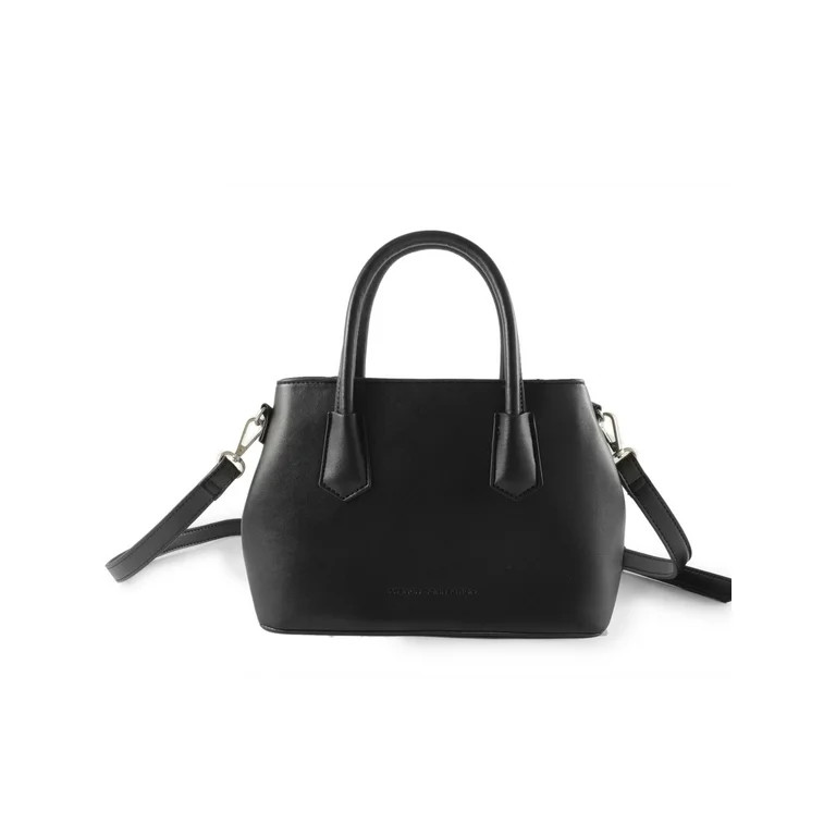 French Connection Women's Katie Smooth Satchel Handbag, Black | Walmart (US)
