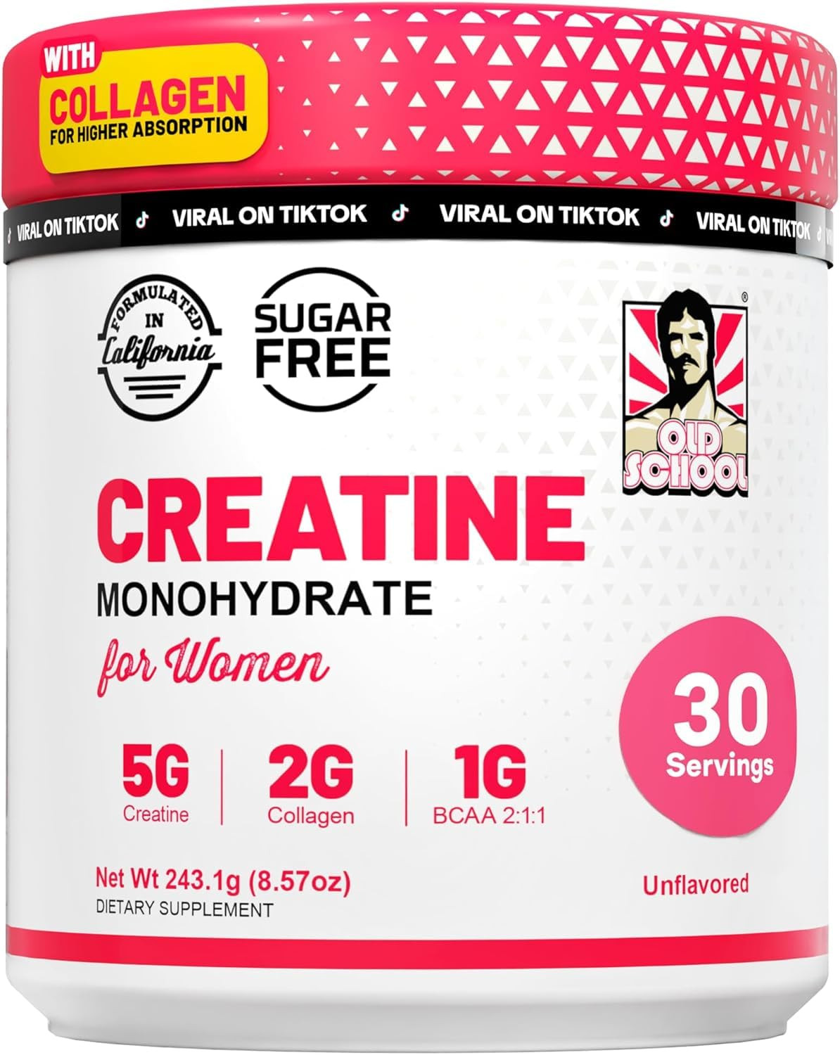 Old School Labs Creatine for Women Post-Workout Supplement - 5000mg Creatine, 2000mg Hydrolyzed B... | Amazon (US)