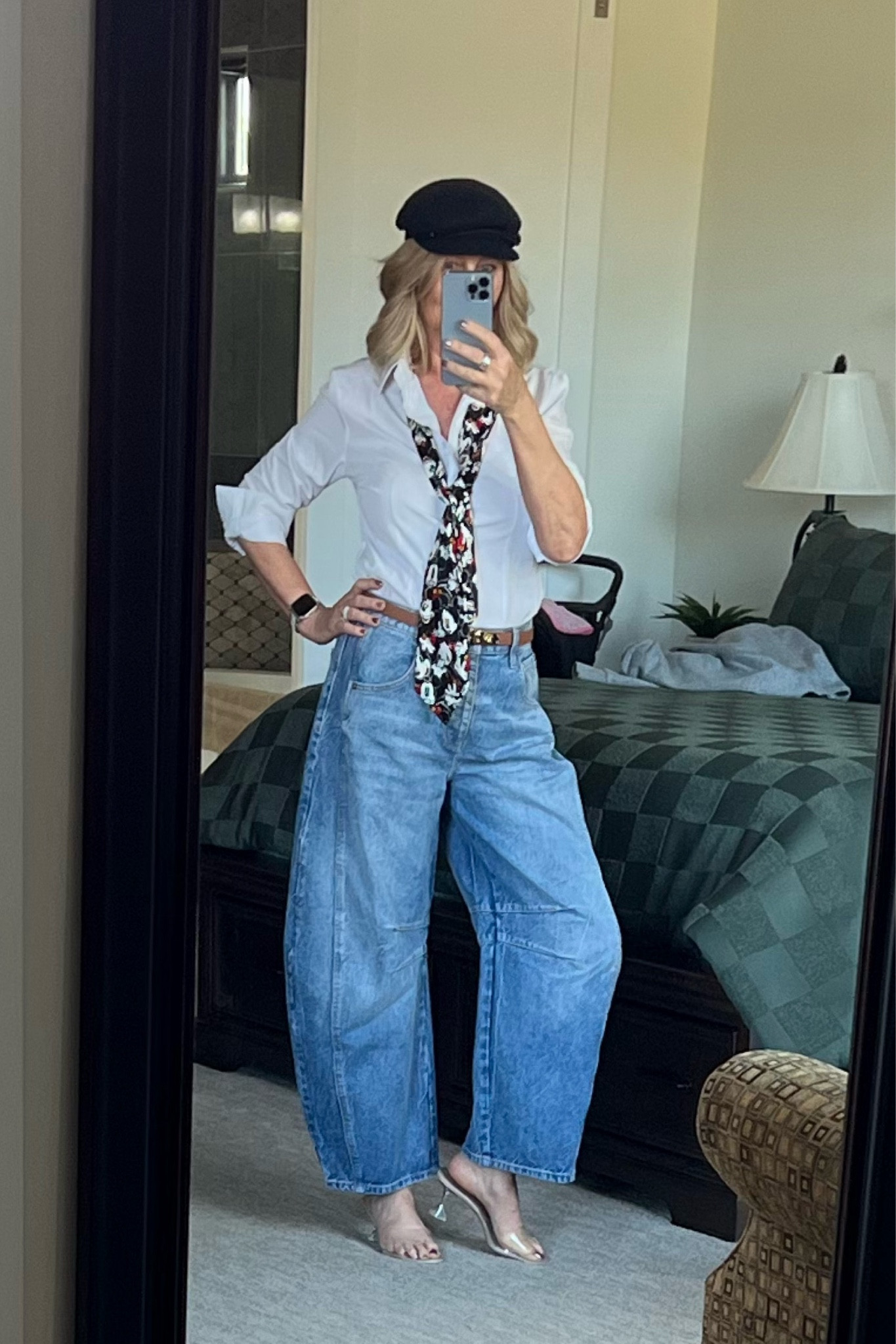 Oh the things we can do with a man’s tie! I raided my husband’s closet and now I want all the ties! Designer ties elevate a look. I rolled up the sleeves of white shirt and pulled my tie loose like the end of a day! Where’s my martini! Haha!

#LTKWorkwear #LTKStyleTip