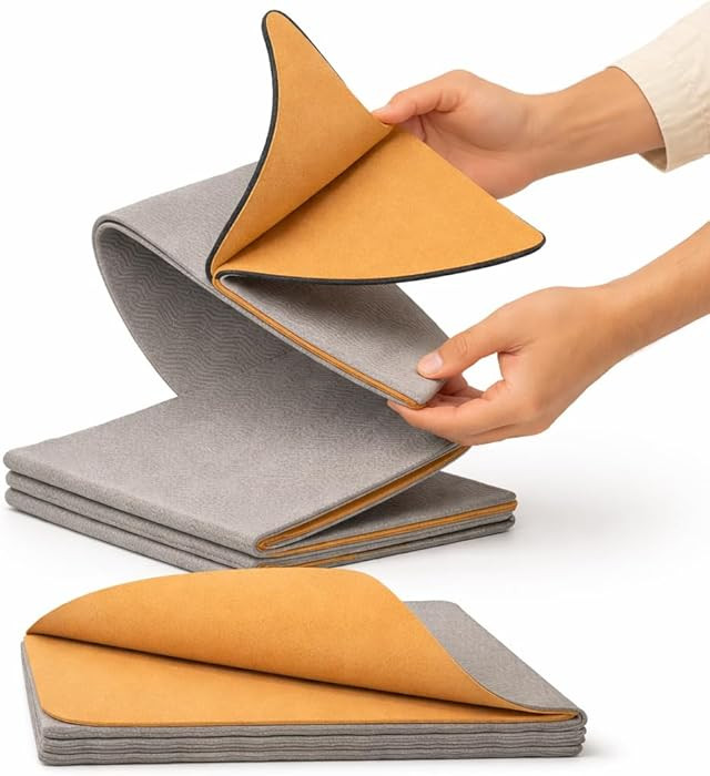 Roam & Wrap TRUE FOLDING Cork Yoga Mat 5mm Thick - Not Rolled, Fits in Backpack & Carry-On - Non-... | Amazon (US)