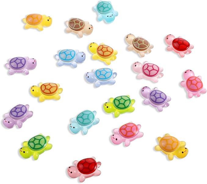 30PCS Mini Resin Turtles, Mini Glow in The Dark Animals Figurines Sea Turtle Resin Figures Tiny F... | Amazon (US)