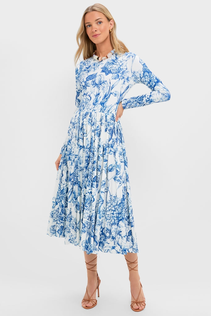 Blue Floral Jersey Pemberton Midi Dress | Tuckernuck (US)