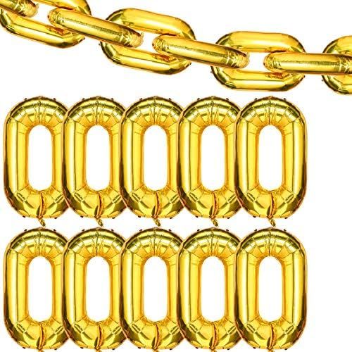 24 Pieces 16 inch Foil Chain Balloons Jumbo Chain Balloons for 80s 90s Hip Hop Retro Theme Birthd... | Amazon (US)