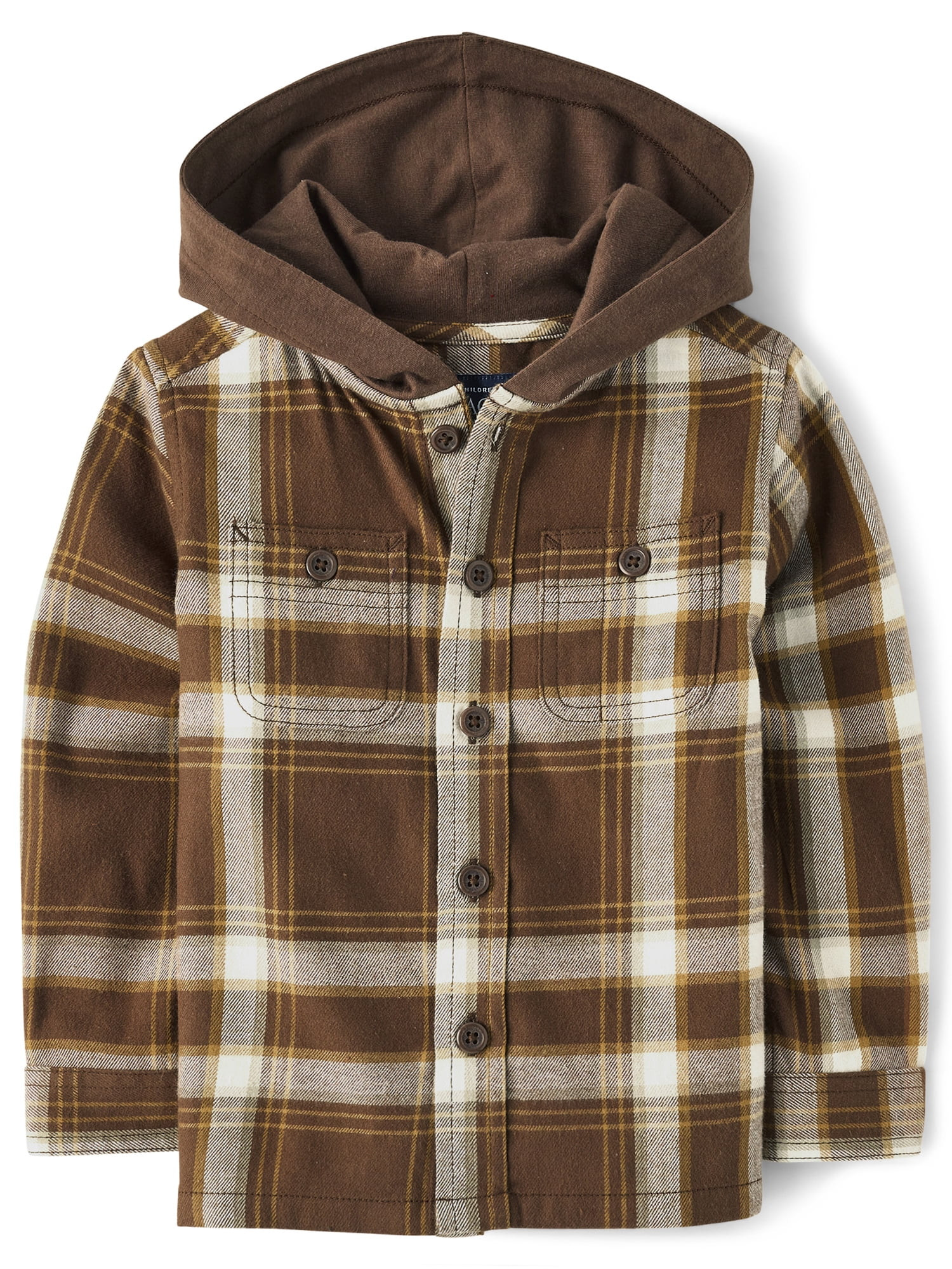 The Children's Place Toddler Boys Long Sleeve Plaid Hoodie, Sizes 6M-5T | Walmart (US)