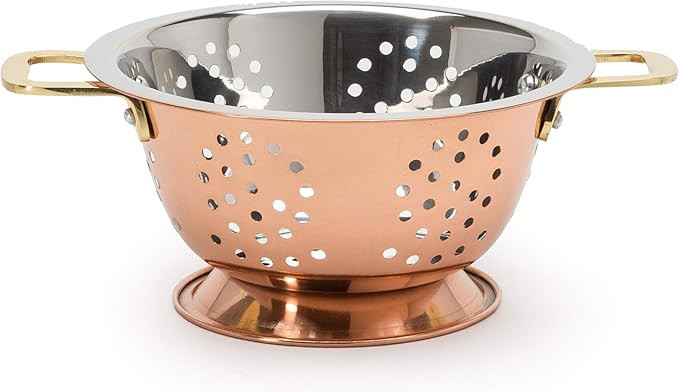 Ecolution Mini Berry Colander, 3 Cup, Small Plated, Compact Size with Double Handles, 6 inch, Cop... | Amazon (US)