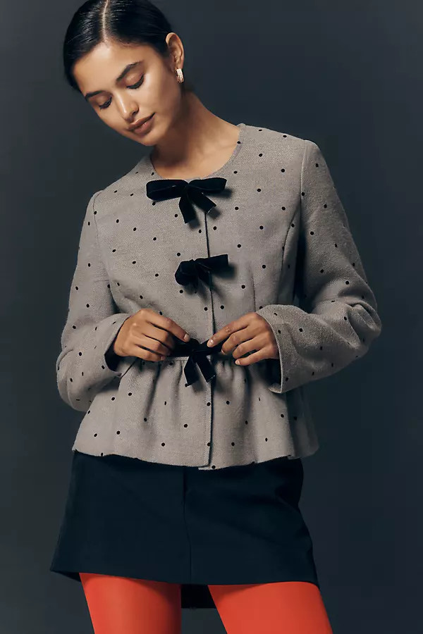 Peplum Dot Jacket | Anthropologie (US)