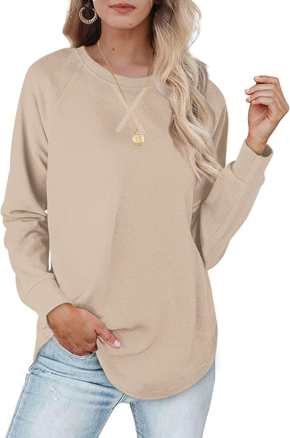 XIEERDUO Womens Sweatshirts Crewneck Loose Fitting Tops For Women Long Sleeve Shirts Pullover | Amazon (US)