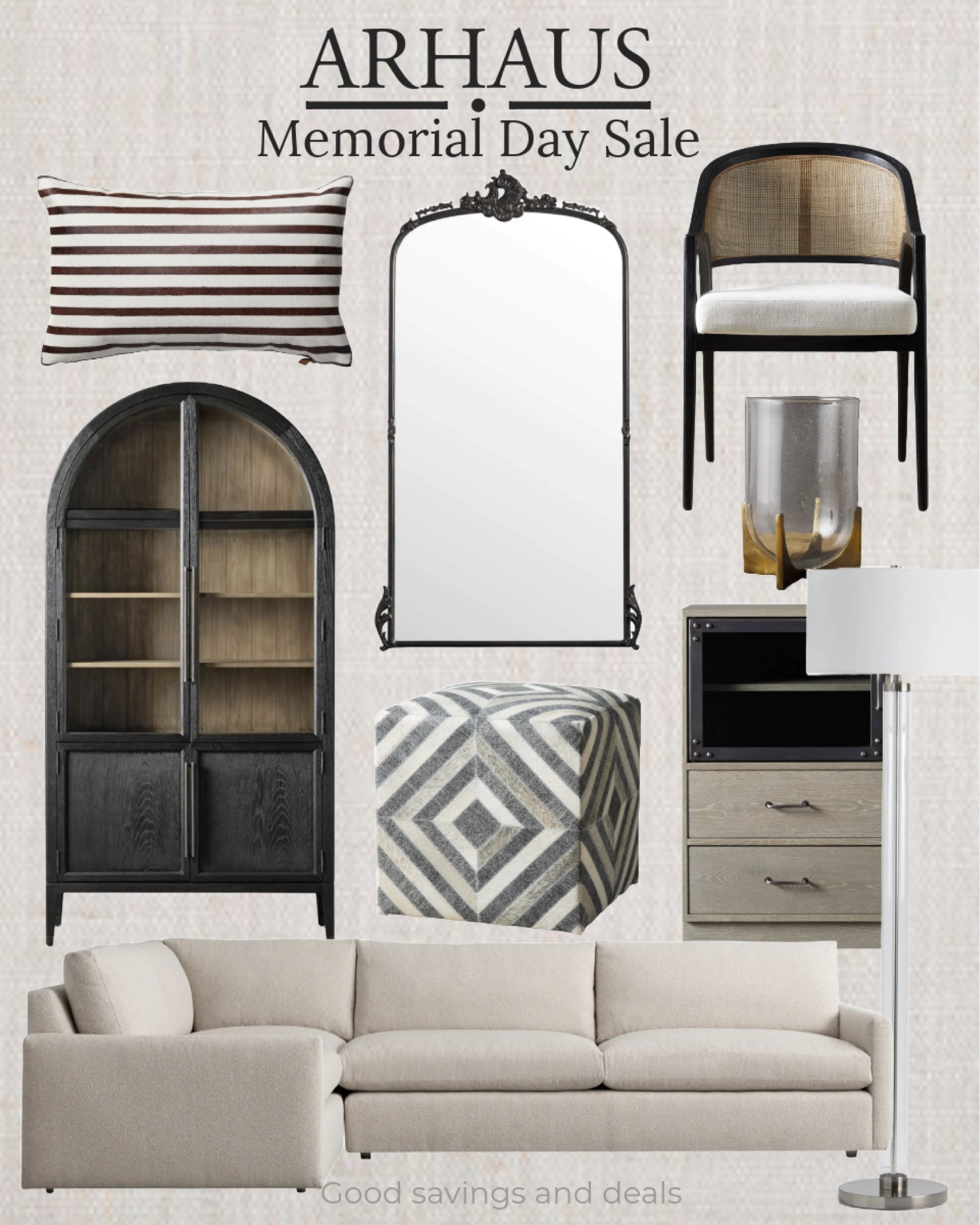 Arhaus Memorial Day Sale, modern home finds, arched display cabinets wale, dining chair, up to 50% off decor, Kipton sofa sale.

#LTKHome #LTKStyleTip #LTKSaleAlert