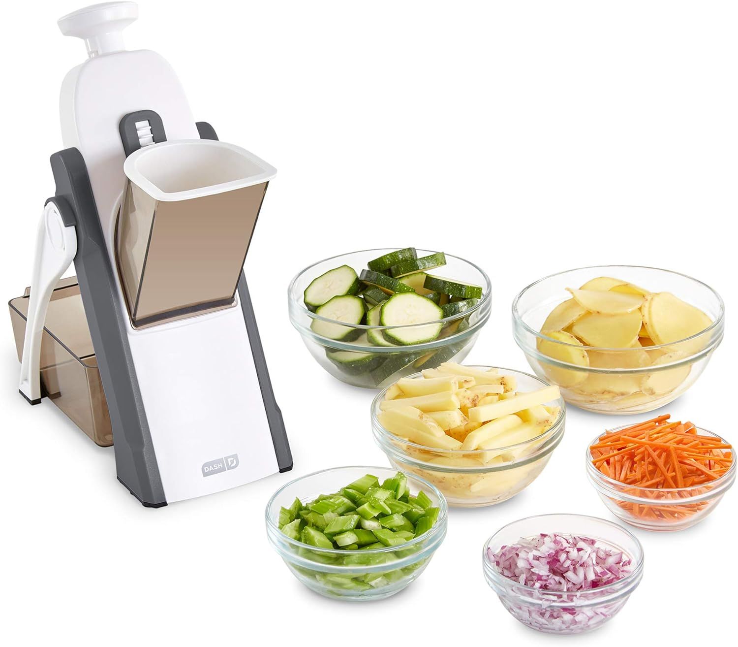 Dash Safe Slice Mandoline Slicer, Julienne + Dicer for Vegetables, Meal Prep & More with 30+ Pres... | Amazon (US)