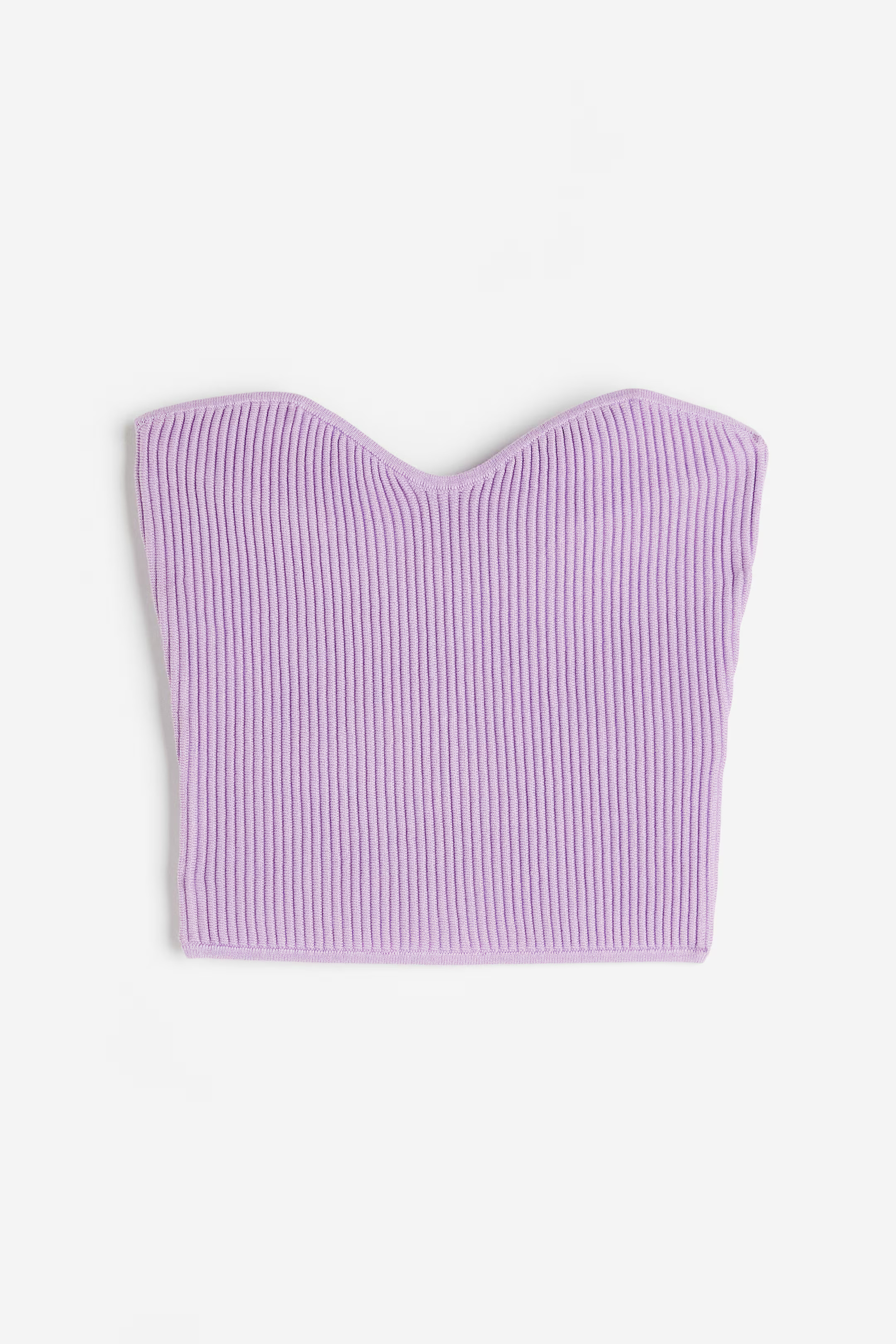 Ribgebreide tubetop - Hartvormige hals - Kort - Lichtpaars - DAMES | H&M NL | H&M (DE, AT, CH, NL, FI)