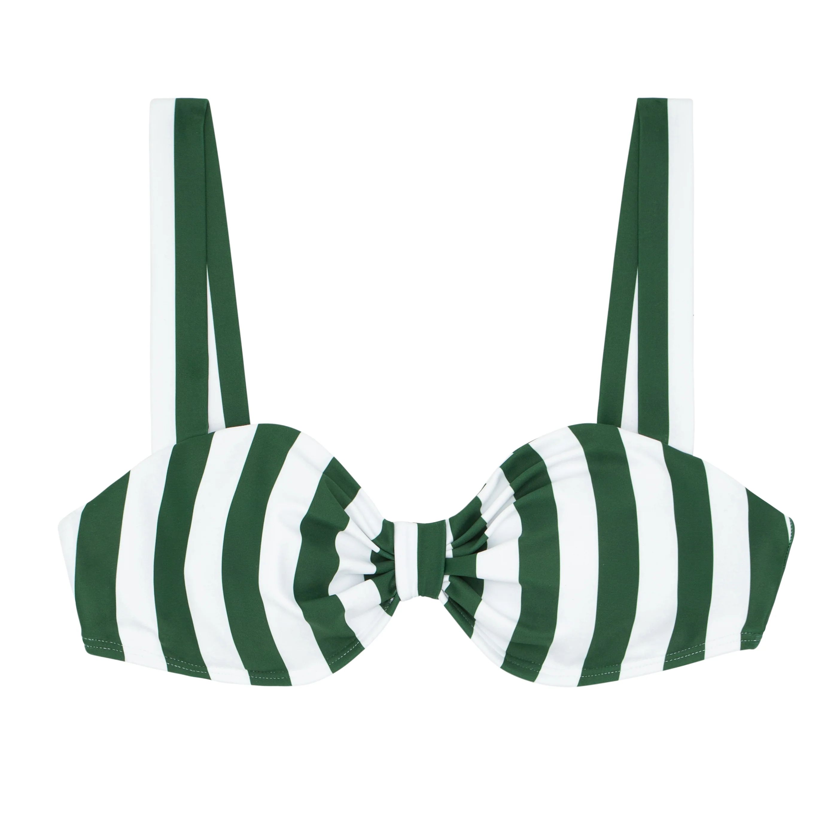 women's charleston green cabana stripe knot bikini top | minnow