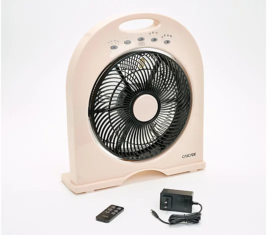 Cascade Capri Rechargeable Adjustable Portable 12" Cordless Fan | QVC