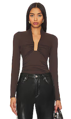 Susana Monaco Square Wire Gathered Top in Java from Revolve.com | Revolve Clothing (Global)