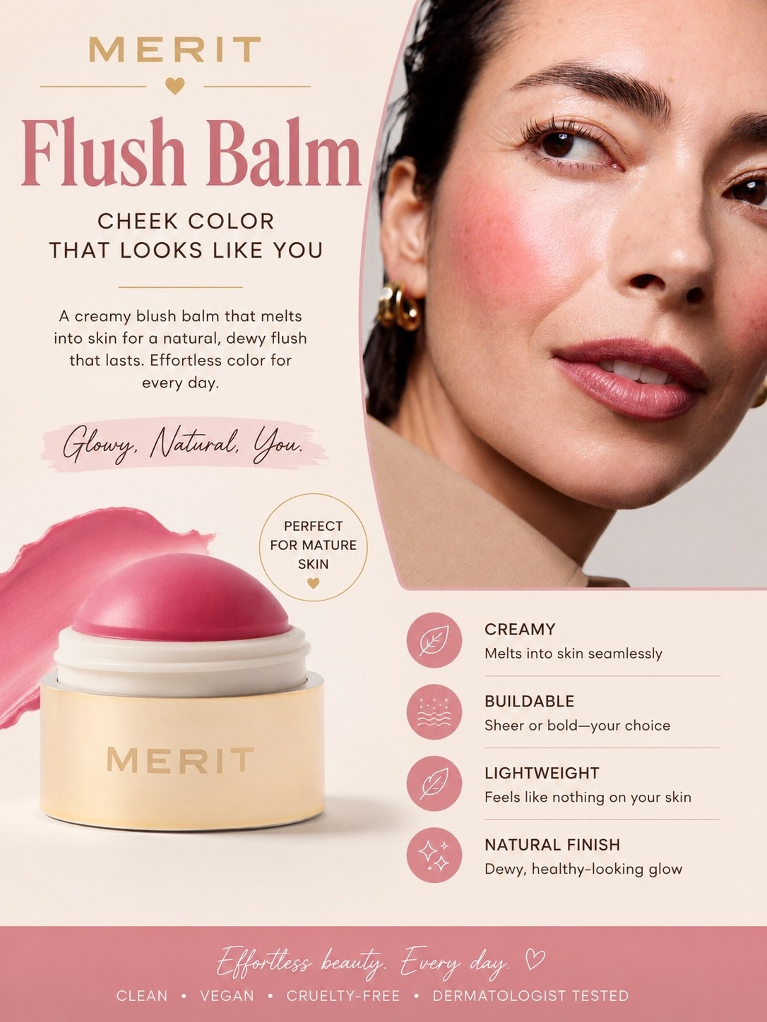 ✨ MERIT Flush Balm = summer glow in a swipe ✨
@Merit 
This little blush balm is giving fresh-from-the-beach color without looking overdone. I love how it melts into the skin for a natural, dewy finish that doesn’t settle into fine lines. Perfect for those “no-makeup makeup” days when you want to look refreshed and radiant. 🌸

💗 Creamy
💗 Buildable
💗 Lightweight
💗 Beautiful for mature skin

Shop this beauty favorite in my LTK! #MeritBeauty #MeritFlushBalm #BeautyFinds #Over50Beauty #CleanBeauty #EverydayGlow #LTKBeauty #BeYoutifullyBlended

#LTKgrwm #LTKselfcare #LTKOver40