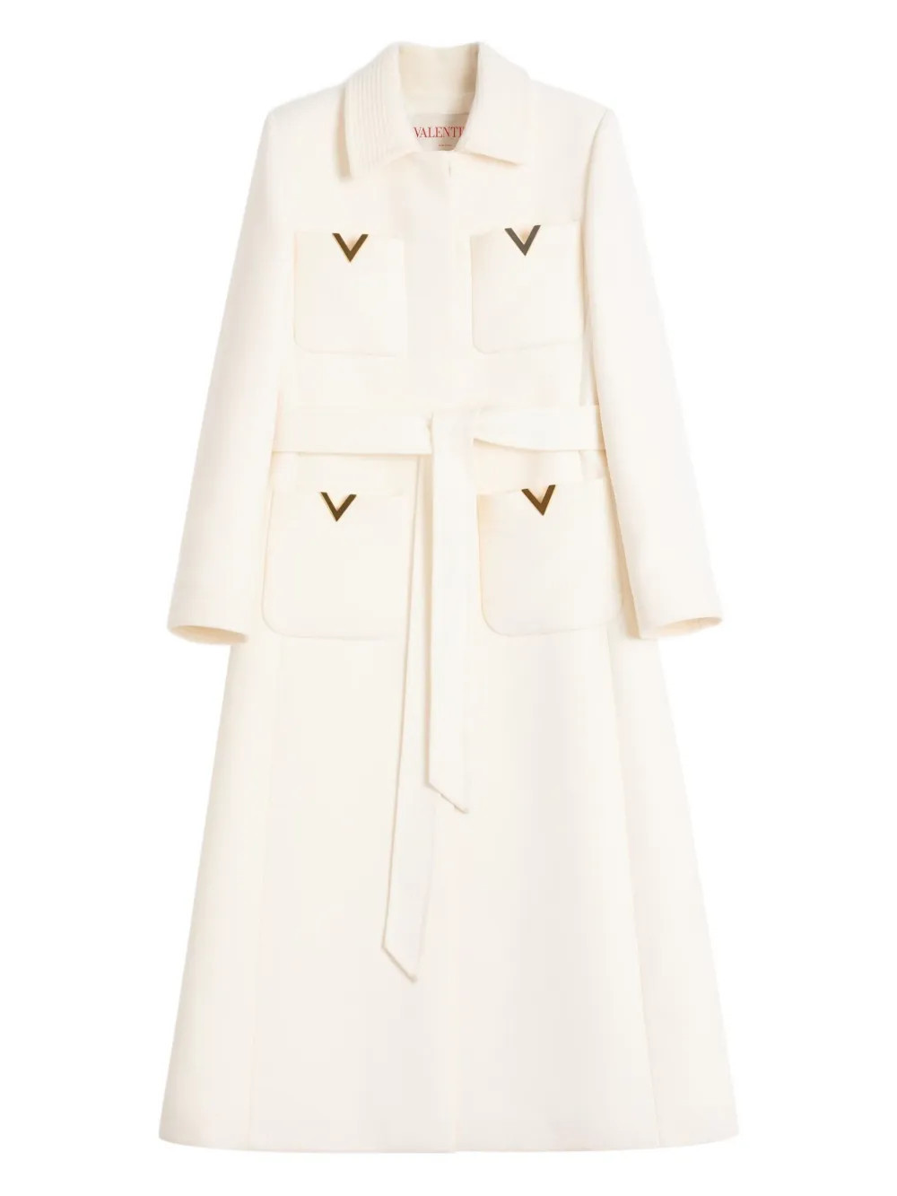 Valentino Garavani Drill double-breasted coat - White | Farfetch Global