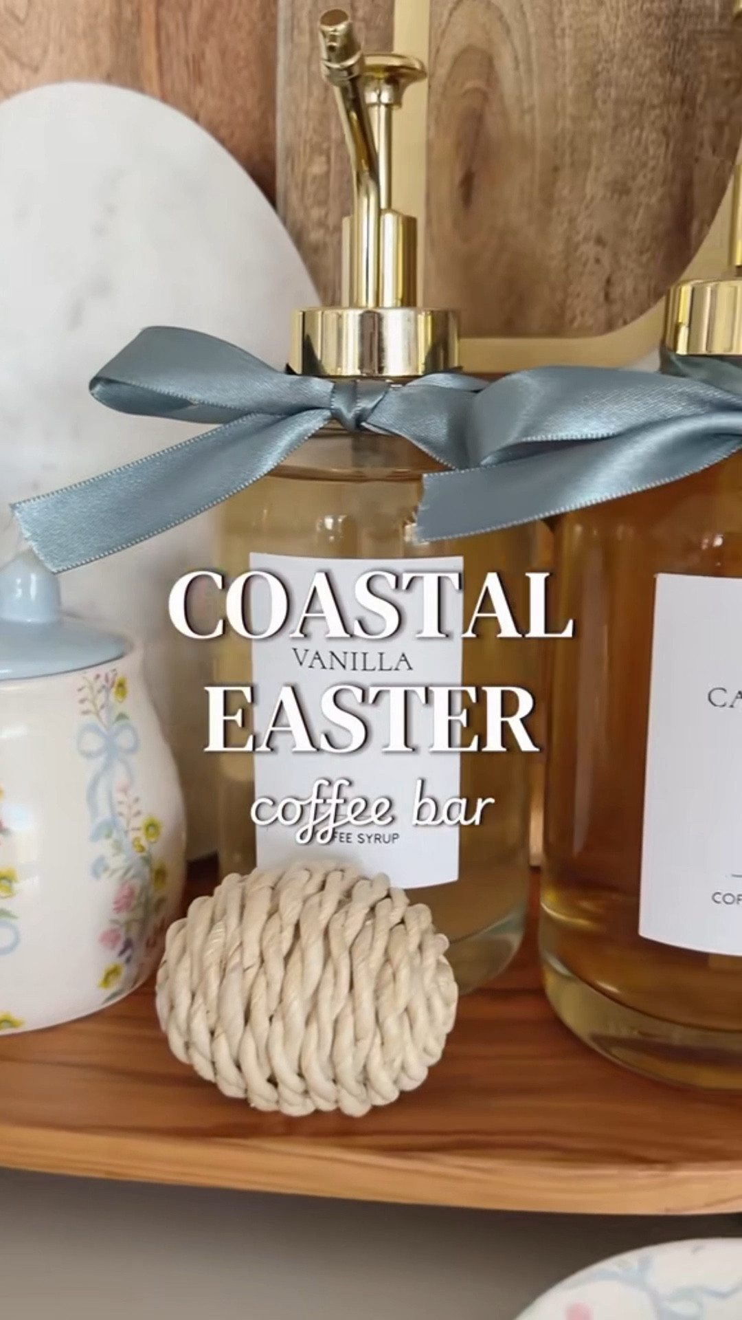 Coastal Easter, coffee, bar, coastal decor, coastal Easter, coastal styling home decor, neutral, decor, neutral home home vibes

#LTKSeasonal #LTKSaleAlert #LTKHome