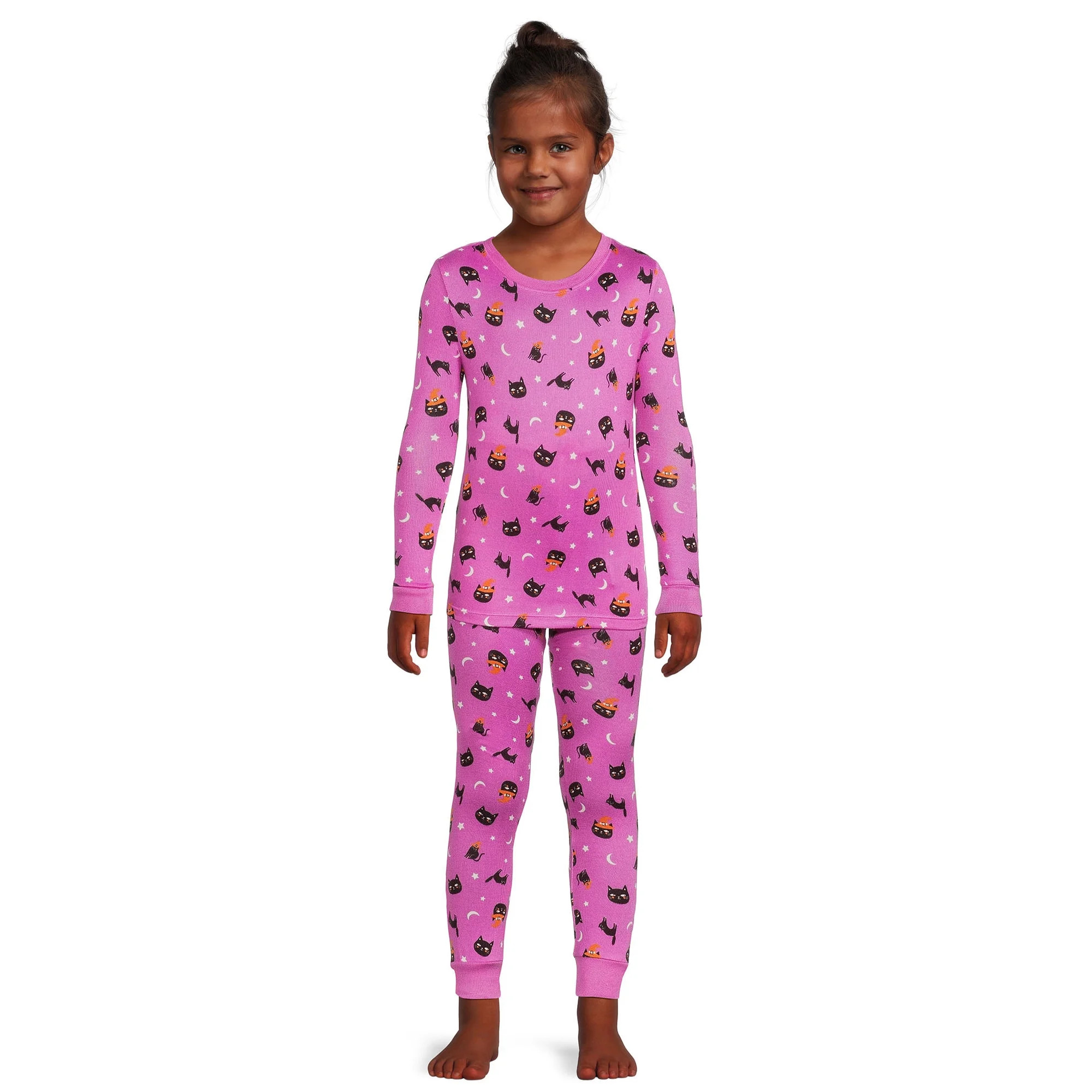 Wonder Nation Girls Halloween Long Sleeve Top and Pant Set, 2-Piece, Sizes 4-10 | Walmart (US)