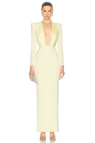 Plunging Satin Maxi Dress | FWRD 