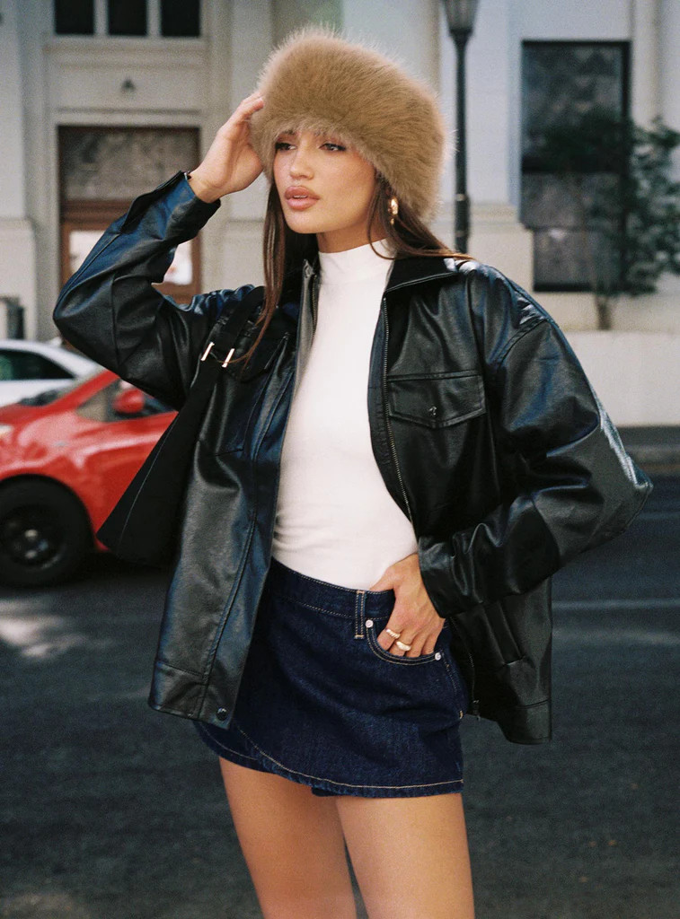 Callie Faux Leather Jacket Black | Princess Polly US