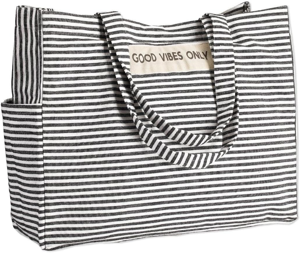 Folkulture Beach Bag For Women | 17 x 14 Inch - 100% Cotton Beach Tote Bag With Zipper, Large Wov... | Amazon (US)