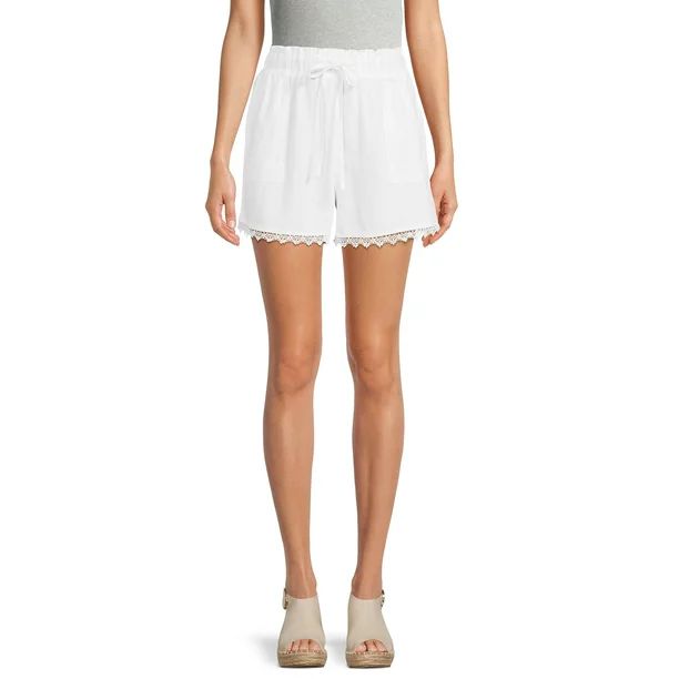 Time and Tru Women's Linen Blend Shorts - Walmart.com | Walmart (US)