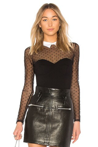 Collared Bodysuit With Dotted Tulle
                    
                    fleur du mal | Revolve Clothing (Global)