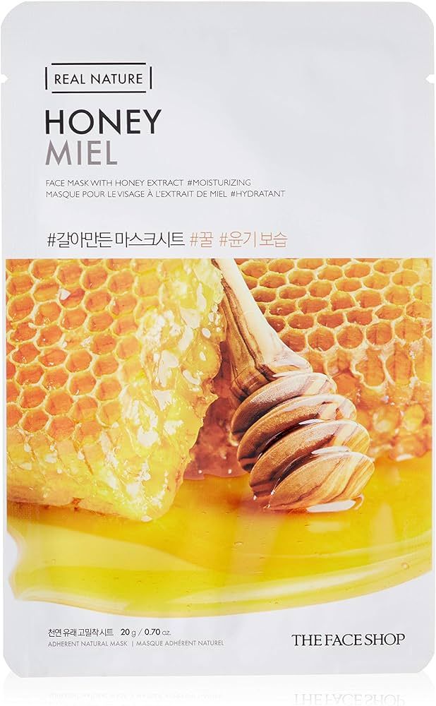 THE FACE SHOP Real Nature Face Mask | Contains Honey That Provides Extra Glow & Helps Regain Skin... | Amazon (US)