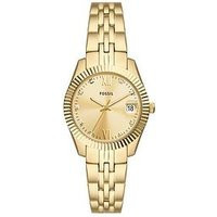 Fossil Scarlette 3-Hand Date Gold-Tone Stainless Steel Watch | Very (UK)