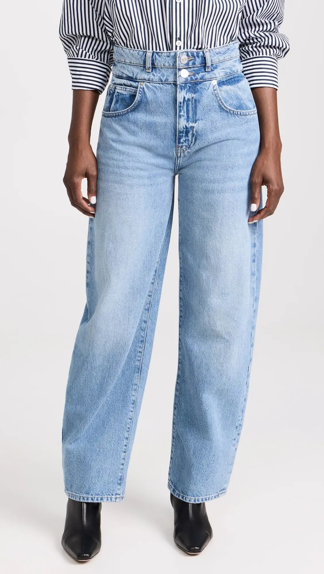 FRAME Double Waist Long Barrel Jeans | Shopbop | Shopbop