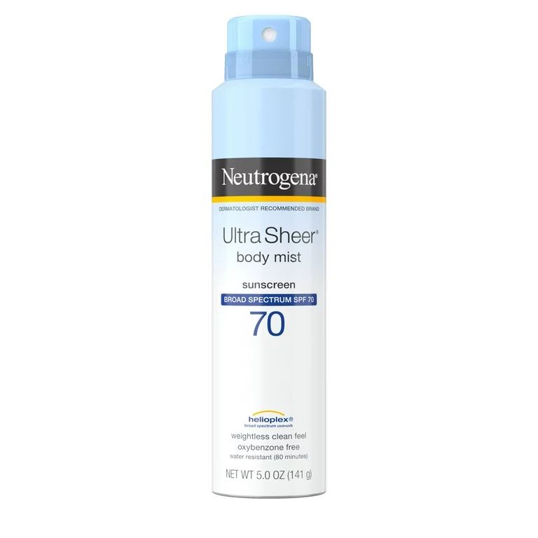 Neutrogena Ultra Sheer Lightweight Sunscreen Spray, SPF 70+ Sunblock, 5 oz | Walmart (US)