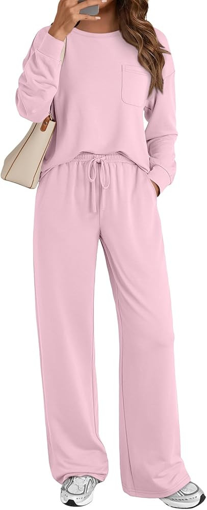 AUTOMET Womens Sweatsuits 2 Piece Lounge Matching Outfits Sweat Sets Tracksuit Travel Sweatshirts... | Amazon (US)