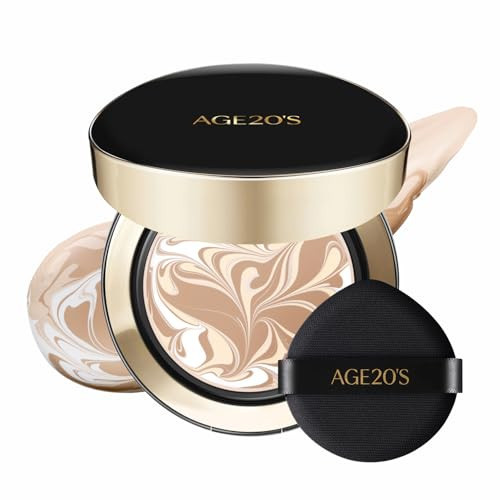 [NEW] AGE20'S Signature Essence Pact | 21N VANILLA | Vegan Korean Cushion Foundation | Pack of 1 | Cream Foundation, Dewy & Glow Finish, Natural Coverage, SPF 50+ | Amazon (US)
