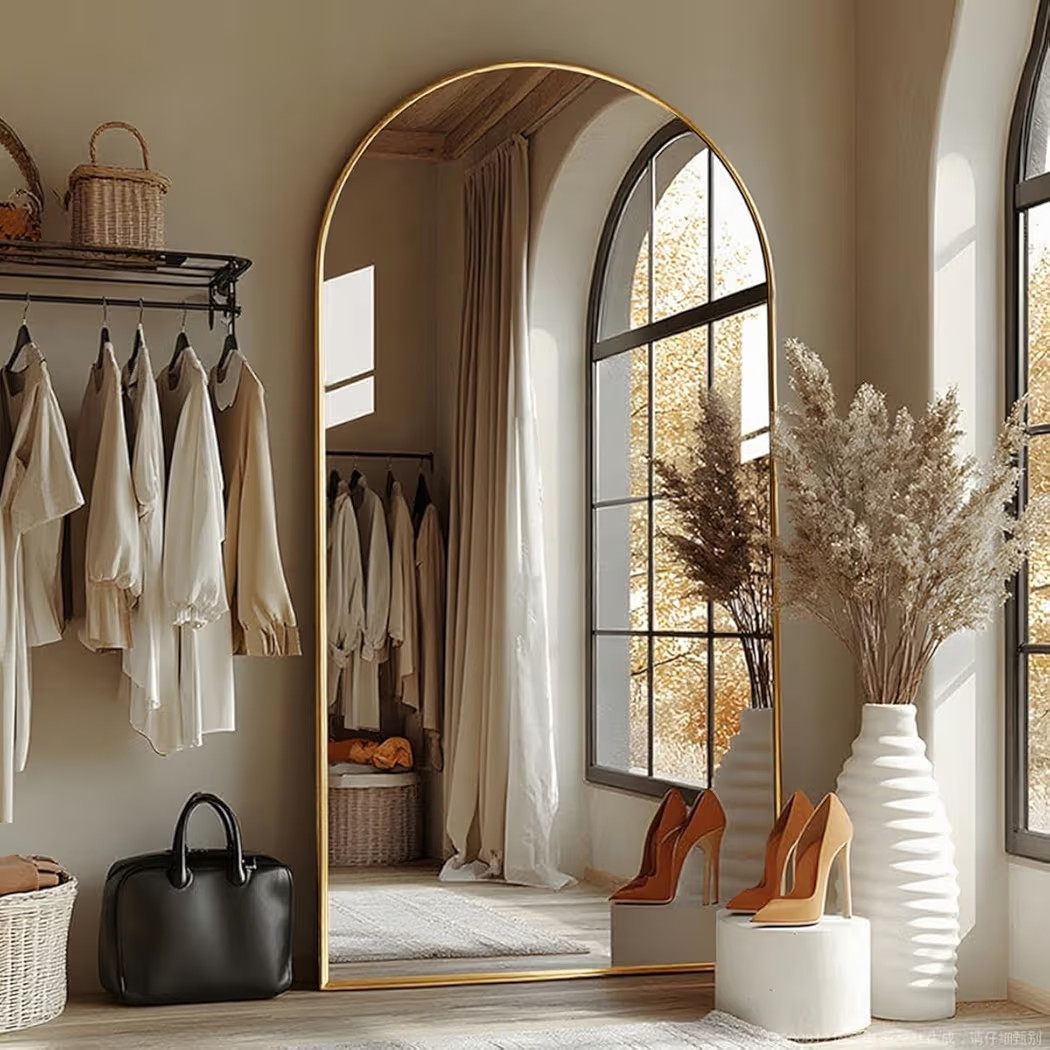 Full Length Mirror with Stand, 41"x81" Floor Mirror Freestanding, Arched, Oversized Mirror Full L... | Amazon (US)