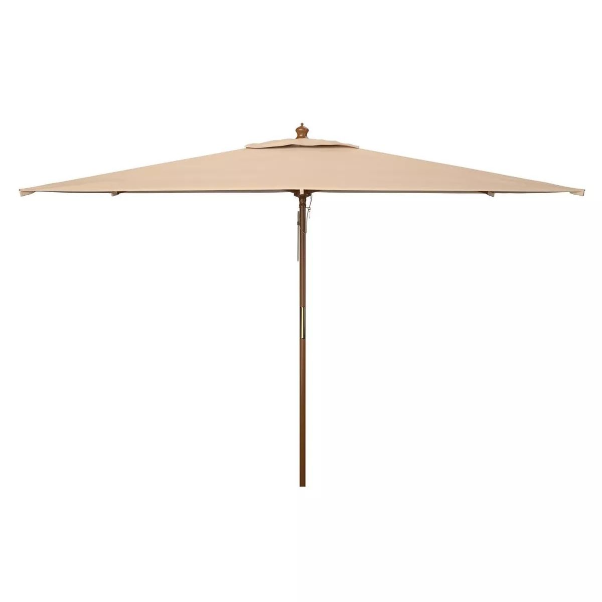 Aklin 6.5Ft X 10Ft Rectangle Wooden Pulley Market Patio Outdoor Umbrella (No Tilt)  - Safavieh | Target