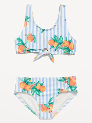 Tie-Front Bikini Swim Set for Girls | Old Navy (US)