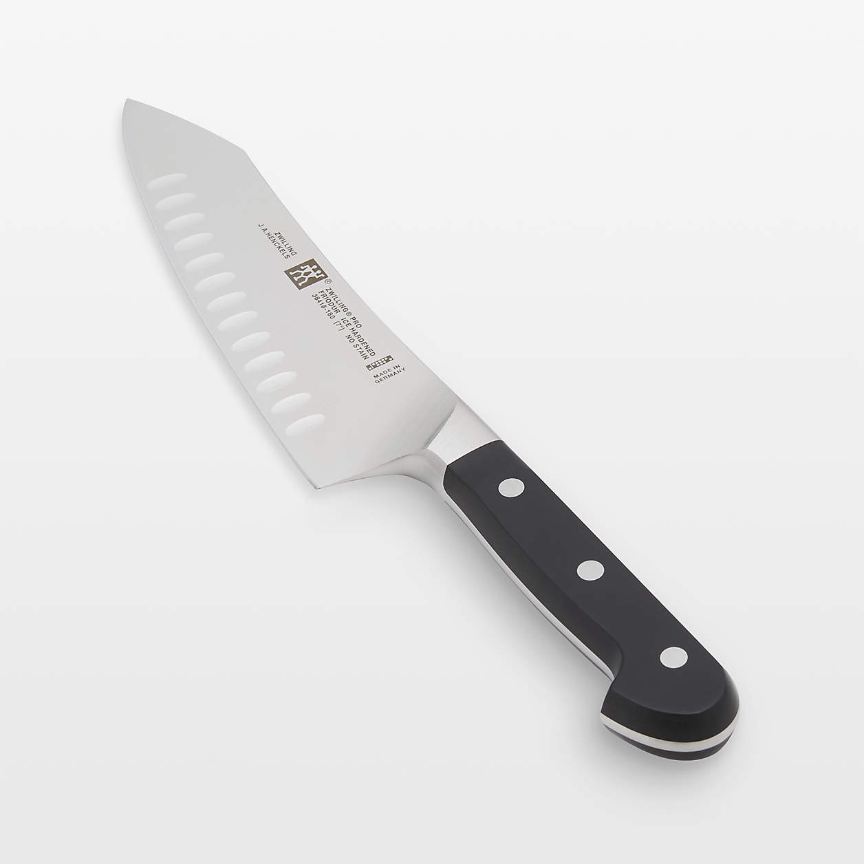 ZWILLING Pro 7" Hollow-Edge Rocking Santoku Knife + Reviews | Crate & Barrel | Crate & Barrel