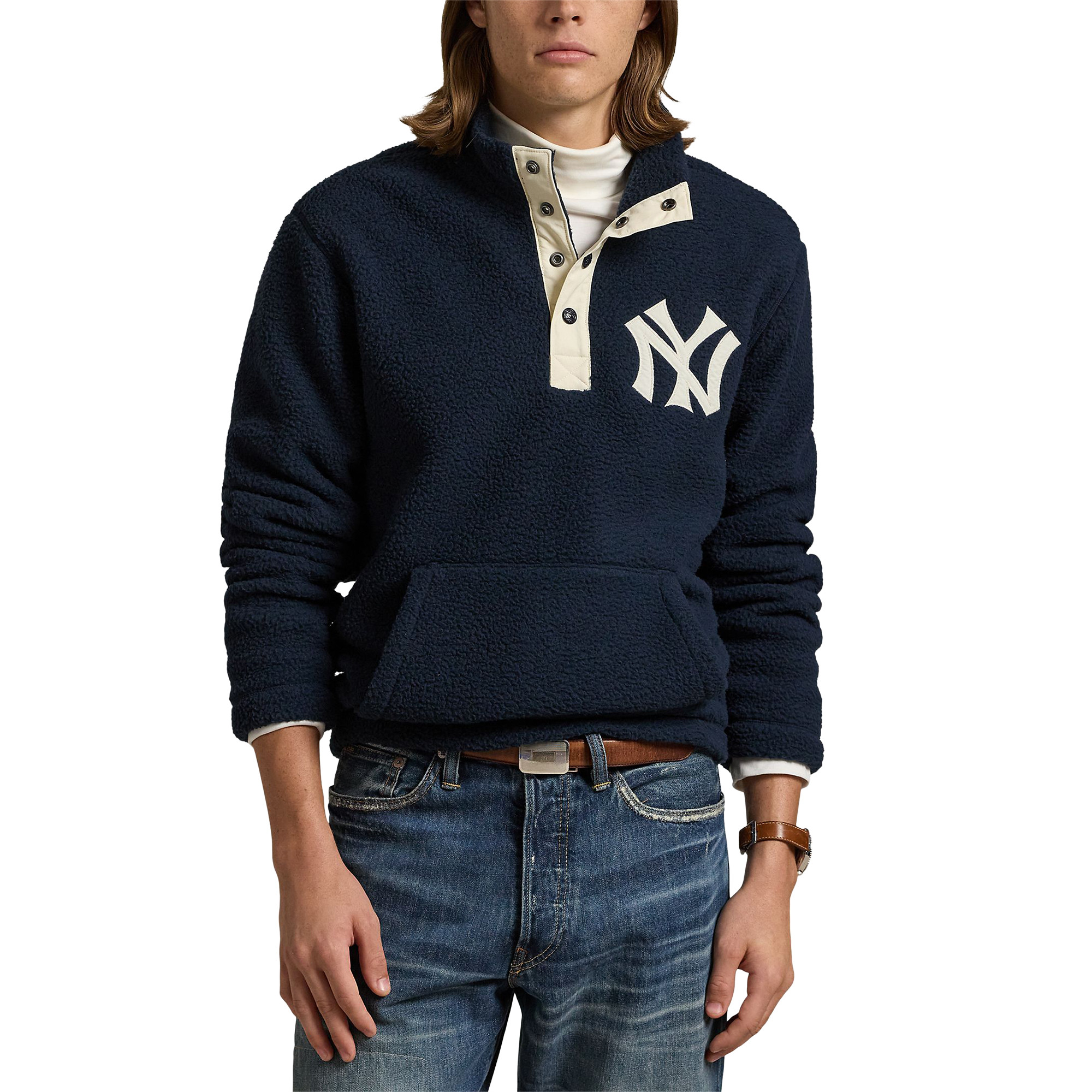 Men's Polo Ralph Lauren Navy New York Yankees Vintage Fleece Quarter-Snap Pullover | Fanatics